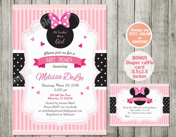Minnie Mouse Baby Shower Invitation Baby Shower Minnie Etsy