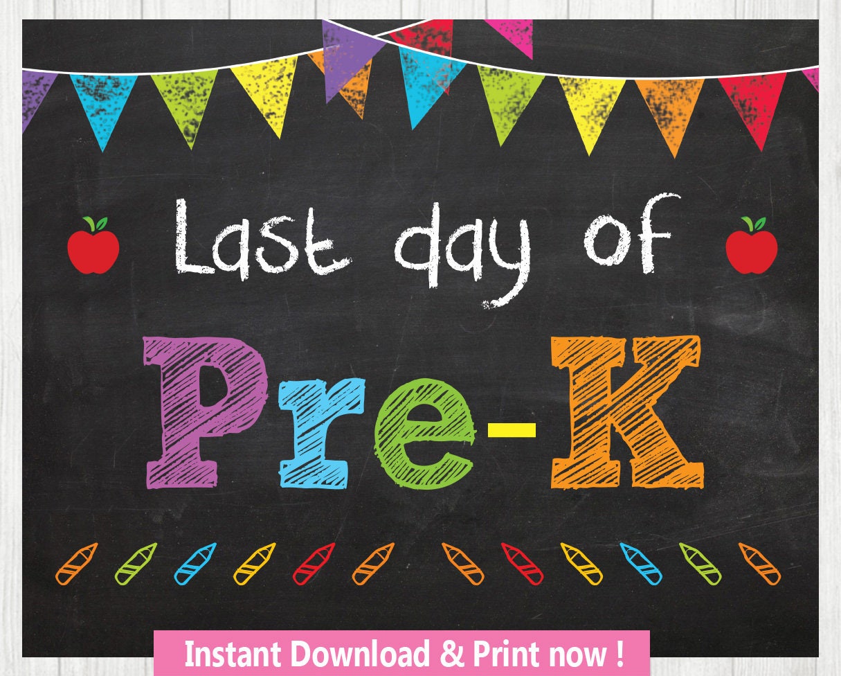 Last day of PreK Sign first Day of School Sign Last Day of Etsy