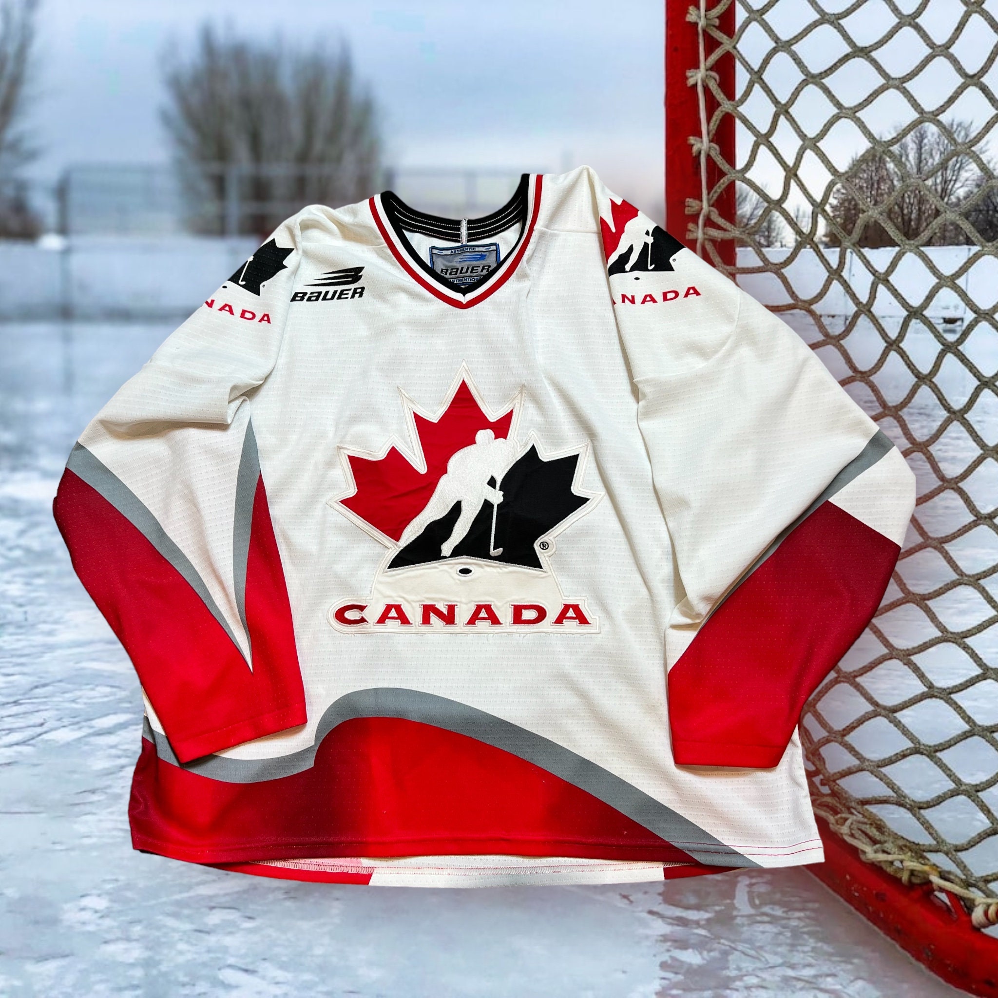 Vintage 1998 Bauer Team Canada Olympics Hockey Jersey NHL 90s Size XL