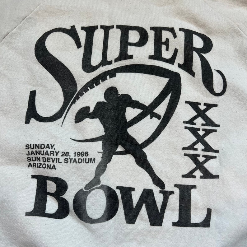 Vintage Super Bowl XXX 1996 Dallas Cowboys Pittsburgh Steelers Pullover Crewneck Sweatshirt XL image 7