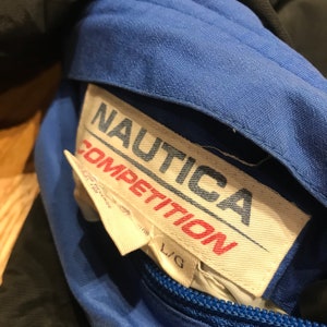 Vintage Nautica Competition Reversible Jacket 90s Full Zip Collapsible Hood Size Large image 6