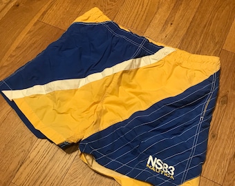 Vintage Nautica NS83 Swim Trunks Board Shorts Throwback 90s Sailing size XXL READ DESCRIPTION