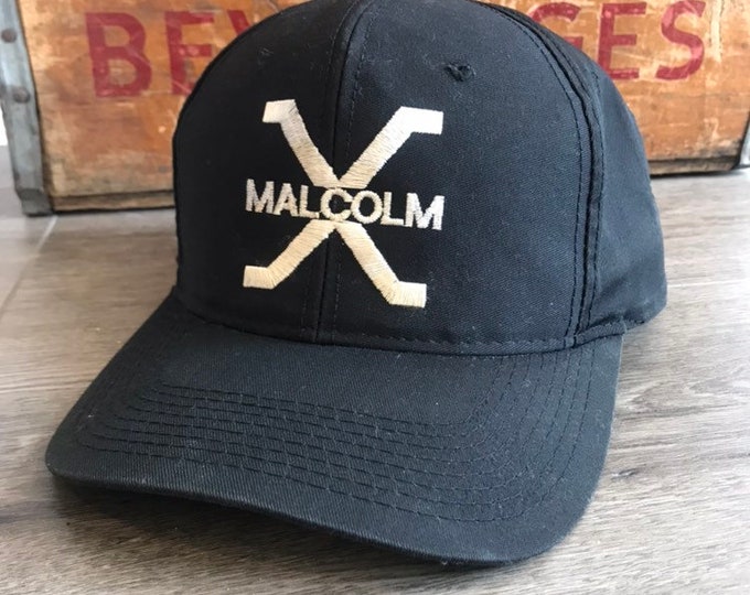 Vintage Malcolm X Snapback Hat Adjustable 90s Black Throwback Etsy