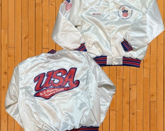 Vintage United States Olympic Training Center Satin Bomber Jacket Team USA Swingster Size Large