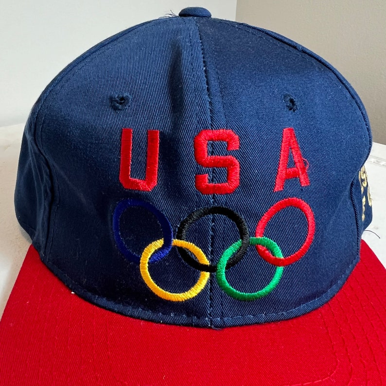 Vintage Team USA Olympics Snapback Hat Adjustable 90s Visions Of Gold By First Pick Sportswear image 4