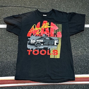 Vintage Mac Tools Davey Allison NASCAR Tee Shirt Racing By Lee size XL image 1