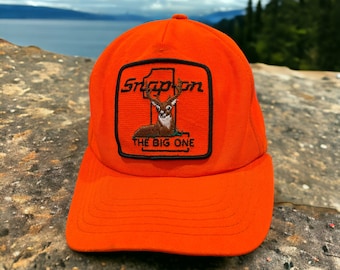 Vintage Snap-On The Big One Trucker Snapback Hat Adjustable Hunting Deer Patch by New Era