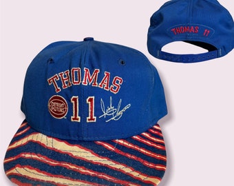 Vintage Isiah Thomas #11 Detroit Pistons Snapback Hat Adjustable NBA Basketball Zebra Print Zubaz AJD