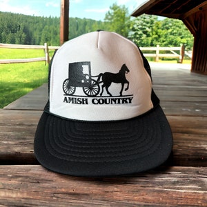 Vintage Amish Country Rope Snapback Hat Adjustable Trucker image 1