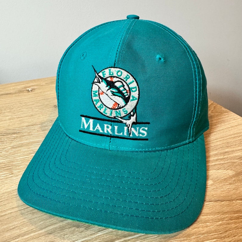 Vintage Florida Marlins Snapback Hat Adjustable 90s Miami MLB Baseball by Twins Enterprises Front Row Sports image 2