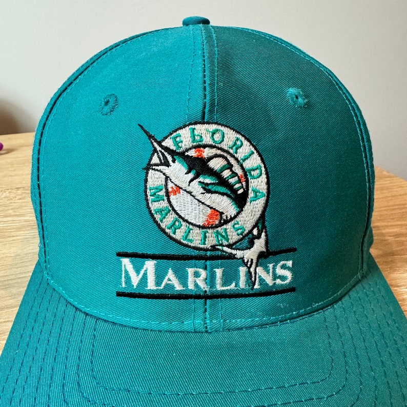 Vintage Florida Marlins Snapback Hat Adjustable 90s Miami MLB Baseball by Twins Enterprises Front Row Sports image 3