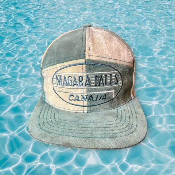 Vintage Niagara Falls Canada Suede Pinwheel Snapb… - image 1