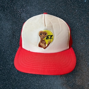 Vintage E.T. Phone Home Plain Logo Snapback Hat Adjustable Meshback Movie by AJD Extra-Terrestrial image 1
