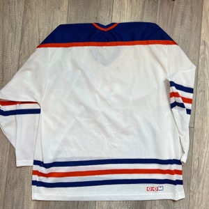 Vintage Edmonton Oilers NHL Hockey Jersey Air-Knit CCM Size Large image 7