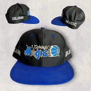 VINTAGE Rare 90s Orlando Magic NBA Starter brand Black WOOL Hat Cap Snapback