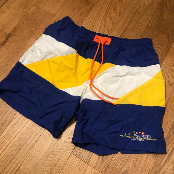 tommy hilfiger yellow swim shorts