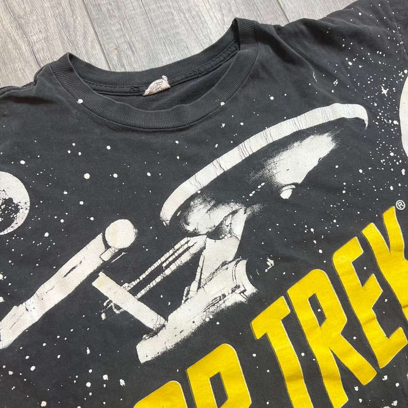Vintage Star Trek All Over Print Double Sided Tee Shirt 1993 Starship Enterprise XL image 4