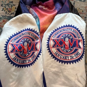 Vintage Super Bowl XXVI Fanimation Bomber Jacket NFL Football 1992 By Chalk Line Size Large image 6