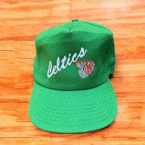 Vintage Boston Celtics SnapBack NBA Basketball Hoop P Hat Cap Adjustable 90s