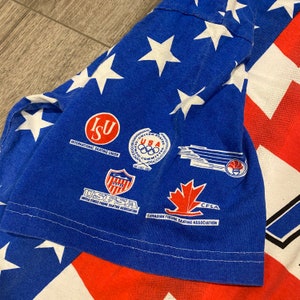 Vintage 1996 World Figure Skating Tour All Over Print Tee Shirt Team USA Campbell Soup size XL image 4