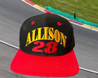 Vintage Bobby Allison 28 Snapback Hat Adjustable 90s NASCAR Cap Racing