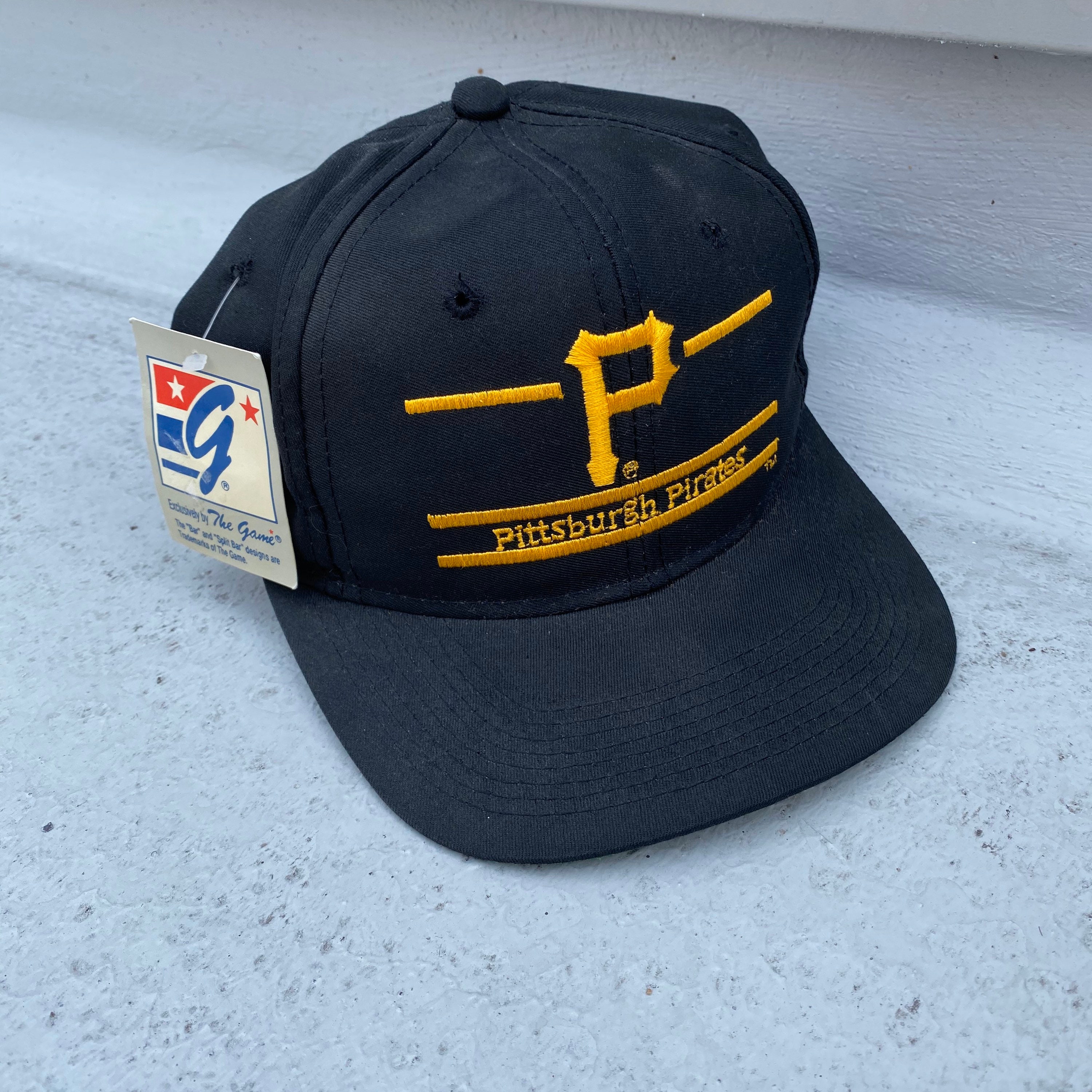 Vintage Pittsburgh Pirates Split Bar Snapback Hat Adjustable Baseball By  The Game Youngan New with Tag Deadstock