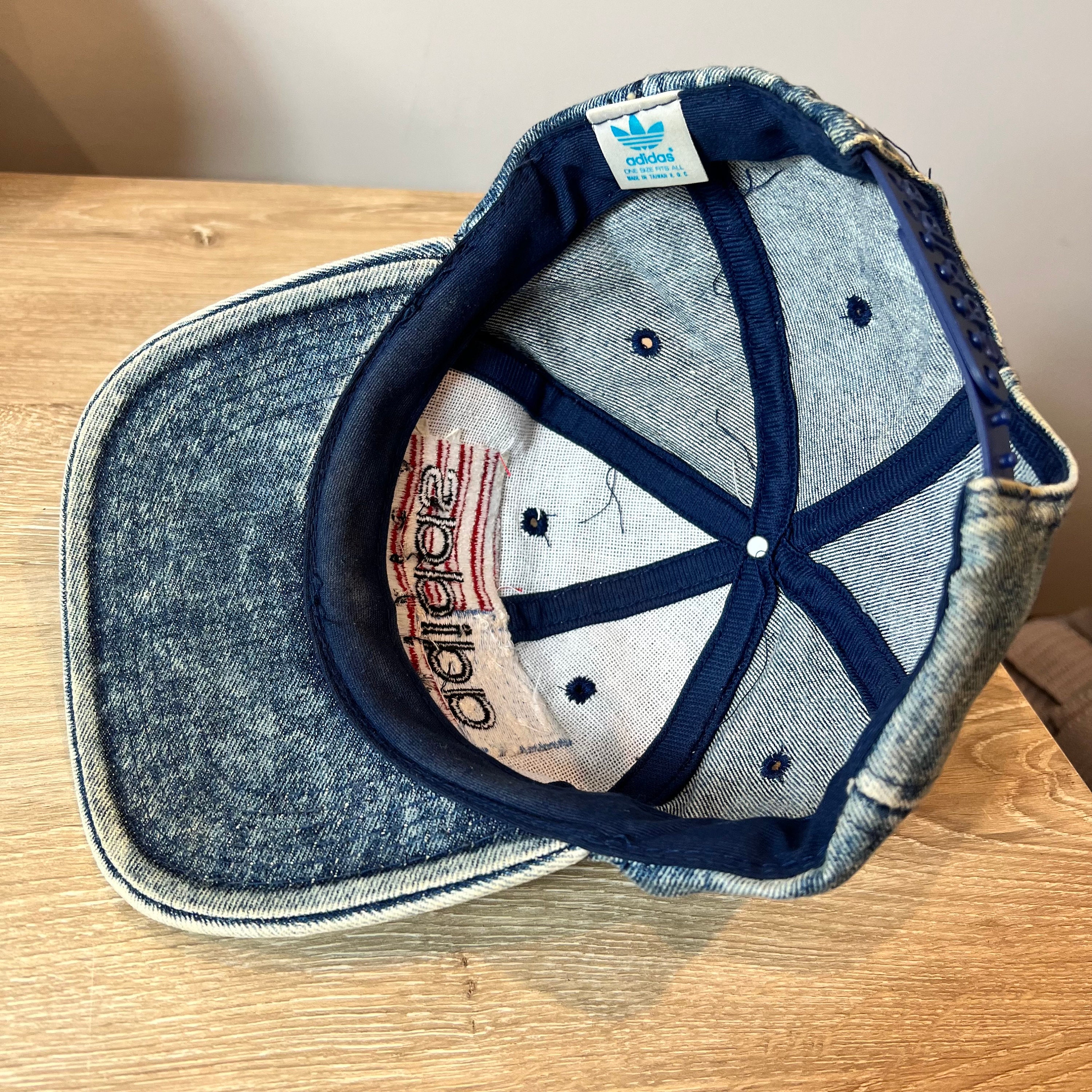 Vintage Adidas America Flag Denim Snapback Hat Adjustable 90s