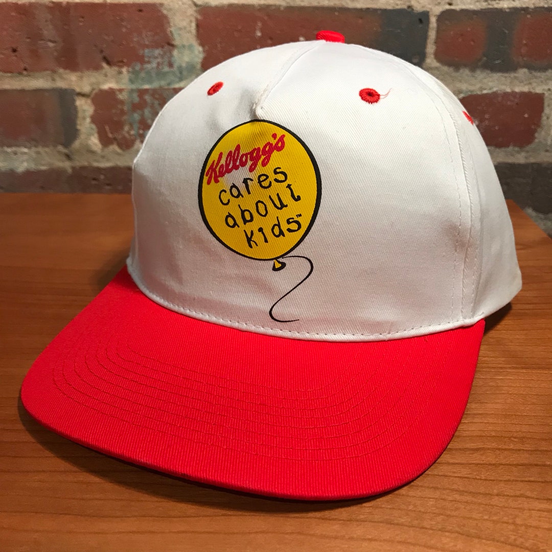 Vintage Kellogg's Cares About Kids Snapback Hat Adjustable Cereal