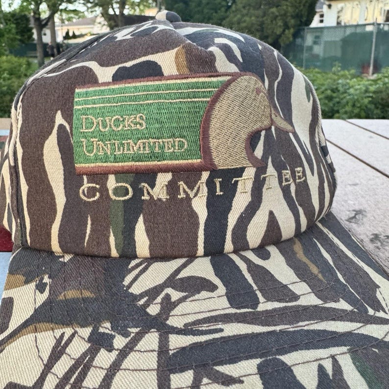 Vintage Ducks Unlimited Camo Cap Hat Snapback Hunting Trucker Committee ...