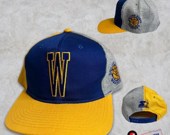 Vintage Golden State Warriors Letterman Snapback Hat Adjustable NBA Basketball by Starter