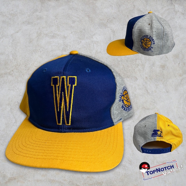 Vintage Golden State Warriors Letterman Snapback Hat Adjustable NBA Basketball by Starter