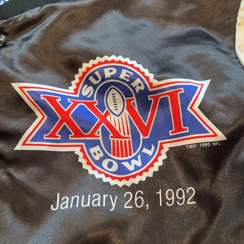 Vintage Super Bowl XXVI Fanimation Bomber Jacket NFL Football 1992 By Chalk Line Size Large image 7