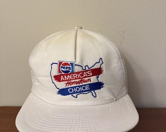 Vintage 90s Pepsi Cola Denim Cap Snapback Hat Logo Retro - Etsy