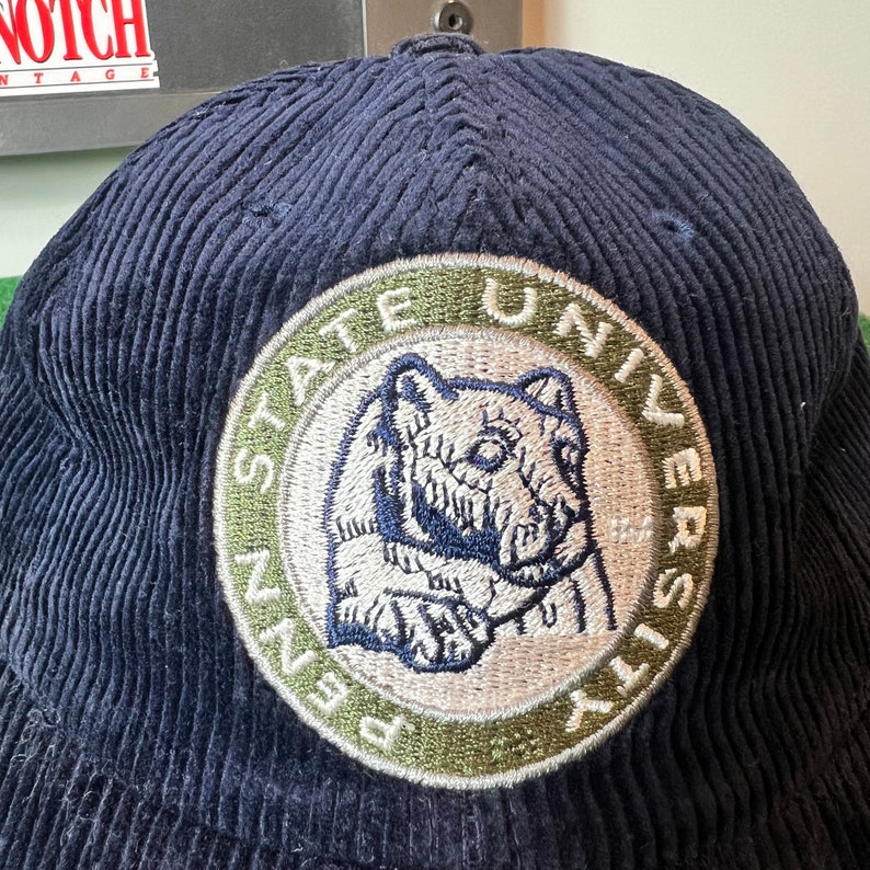 Vintage Penn State University Nittany Lions Corduroy Strapback Hat Adjustable 90s by American Needle image 3