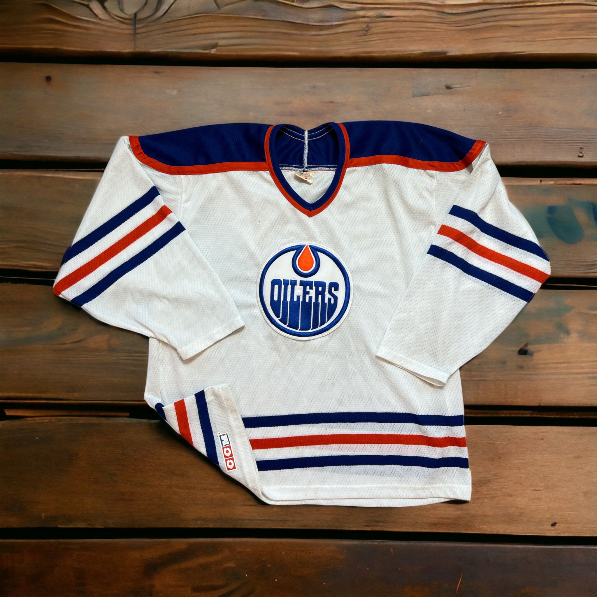 Vintage Edmonton Oilers Jersey 10th Anniversary 80s NHL CCM Maska