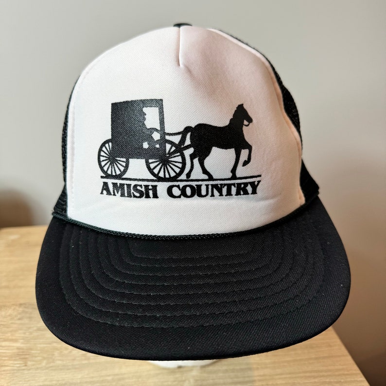 Vintage Amish Country Rope Snapback Hat Adjustable Trucker image 2