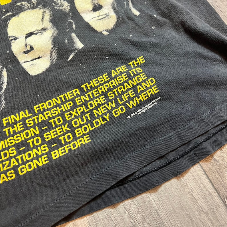 Vintage Star Trek All Over Print Double Sided Tee Shirt 1993 Starship Enterprise XL image 9
