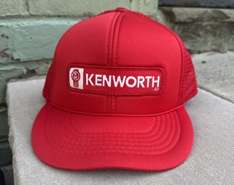 Vintage Kenworth Trucking Snapback Hat Cap Red Patch Mesh Trucker 80s Tonkic