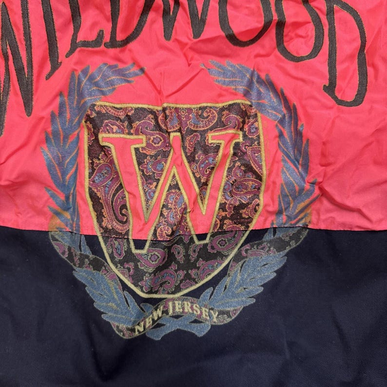 Vintage Wildwood New Jersey Windbreaker Pullover Shore Pink Size Medium image 2