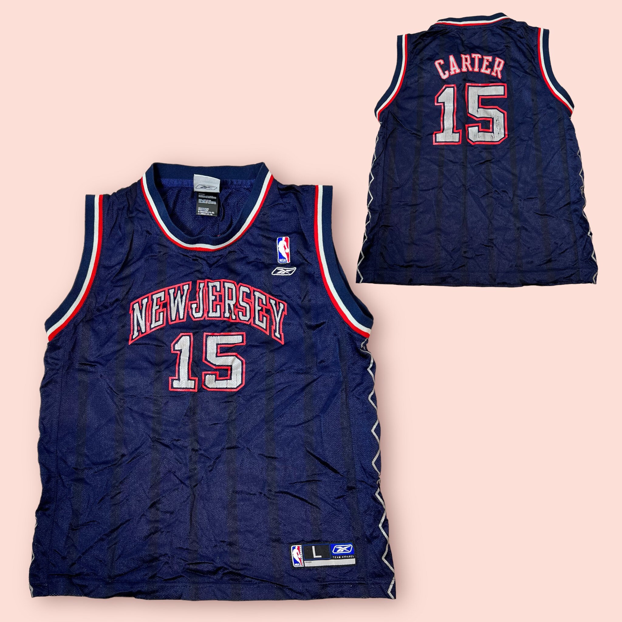 vtg rare nba new jersey nets tie dye champion game worn jersey size 44 + 2