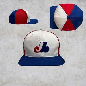 Vintage Montreal Expos Pinwheel Snapback Hat Adjustable 90s MLB Baseball by Ted Fletcher Triple A