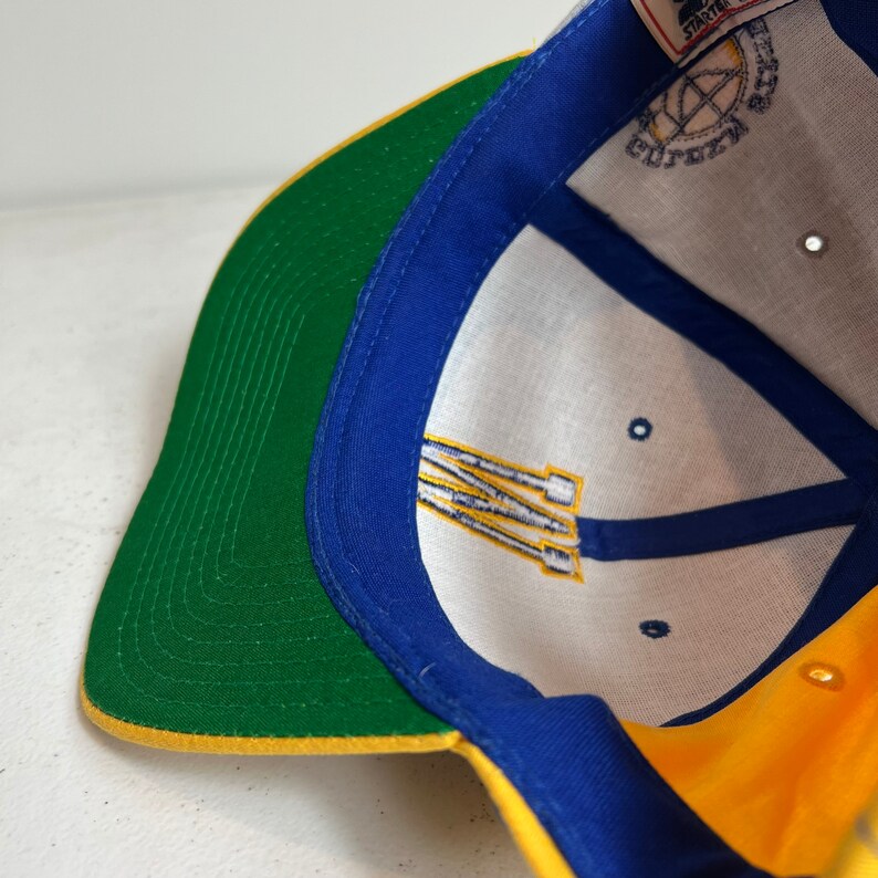Vintage Golden State Warriors Letterman Snapback Hat Adjustable NBA Basketball by Starter image 10