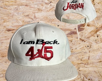 Vintage Air Jordan 45 I Am Back Snapback Hat Michael Jordan Bootleg 90s Throwback Basketball NBA