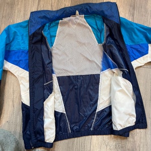 Vintage Gray Tag Nike Windbreaker Full Zip Jacket 90s Collapsible Hood XL image 8