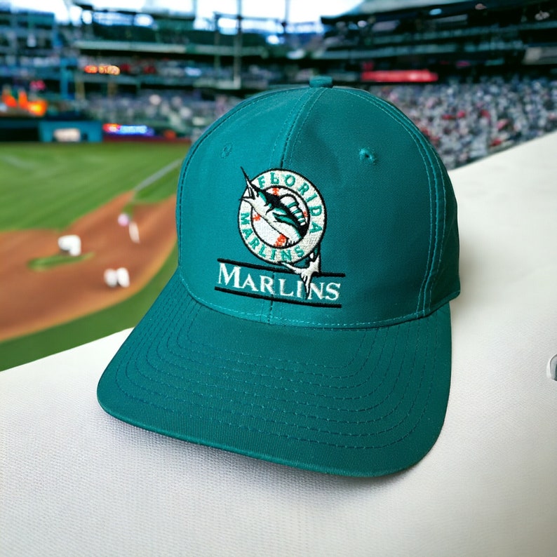 Vintage Florida Marlins Snapback Hat Adjustable 90s Miami MLB Baseball by Twins Enterprises Front Row Sports image 1