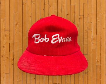 Vintage Bob Evans Corduroy Snapback Hat Adjustable Restaurant