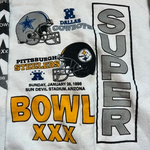 Vintage Super Bowl XXX 1996 Dallas Cowboys Pittsburgh Steelers Pullover Crewneck Sweatshirt XL image 3