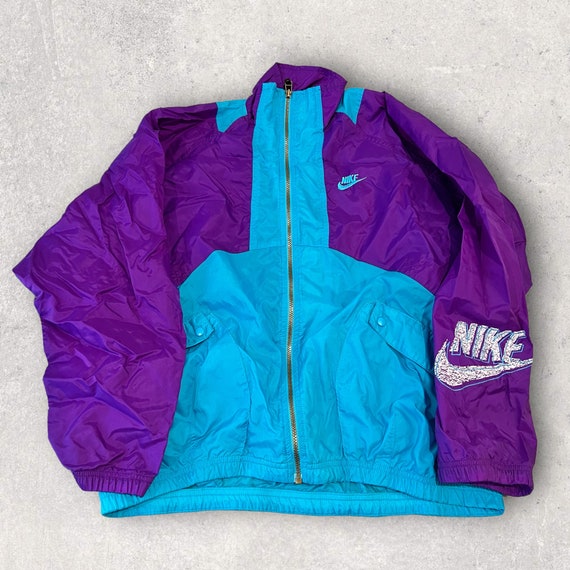 nike windbreaker purple and blue