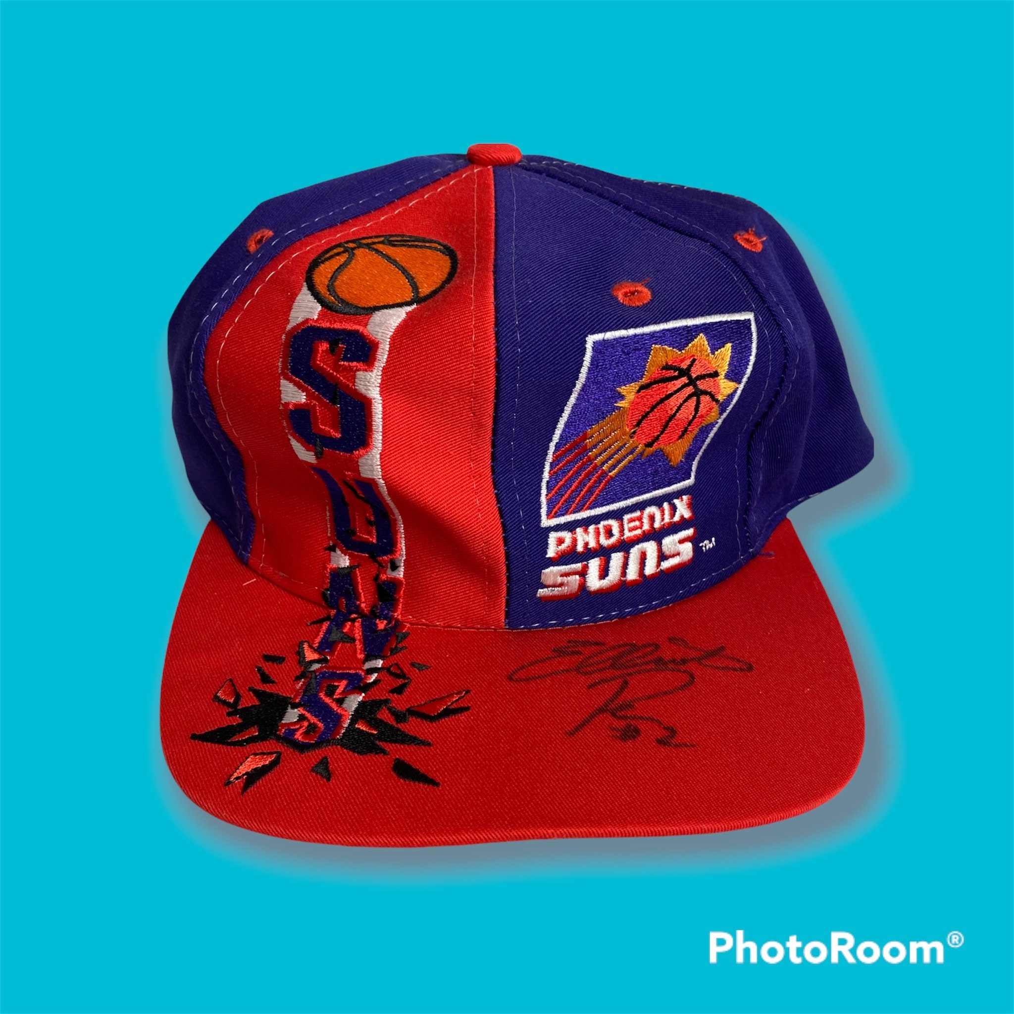 Vintage 1990s PHOENIX SUNS Big Logo Snapback Cap - AJD Signature - Script  Hat