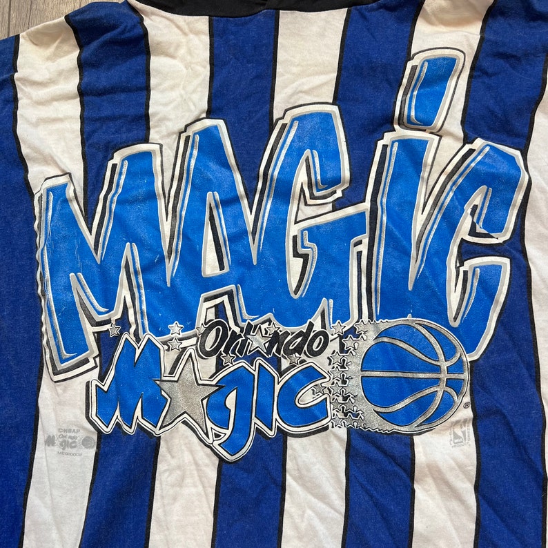 Vintage Orlando Magic NBA Basketball Short Sleeve Hoodie Shirt Medium image 3